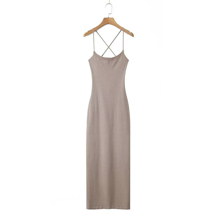 Damen lässiges Maxikleid mit verstellbaren Trägern und elegantem Rücken W&W Mode