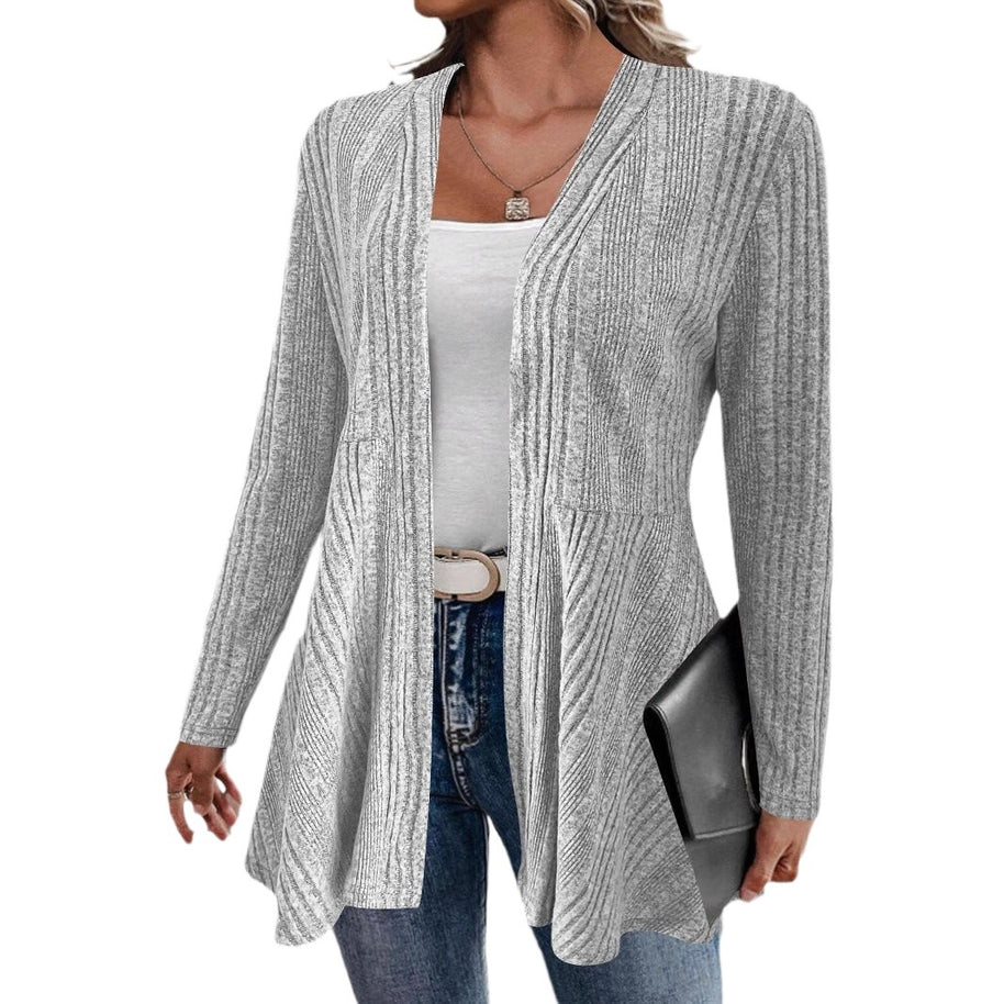 Damen Strickjacke mit verspieltem Design und seitlichem Gürtel WW