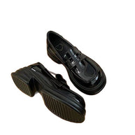 Damen Chunky Mokassins mit integriertem Socken-Design und glänzendem Obermaterial W&W