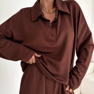 Damen Relaxed-Fit Poloshirt mit Knopfleiste und weiten Ärmeln WW