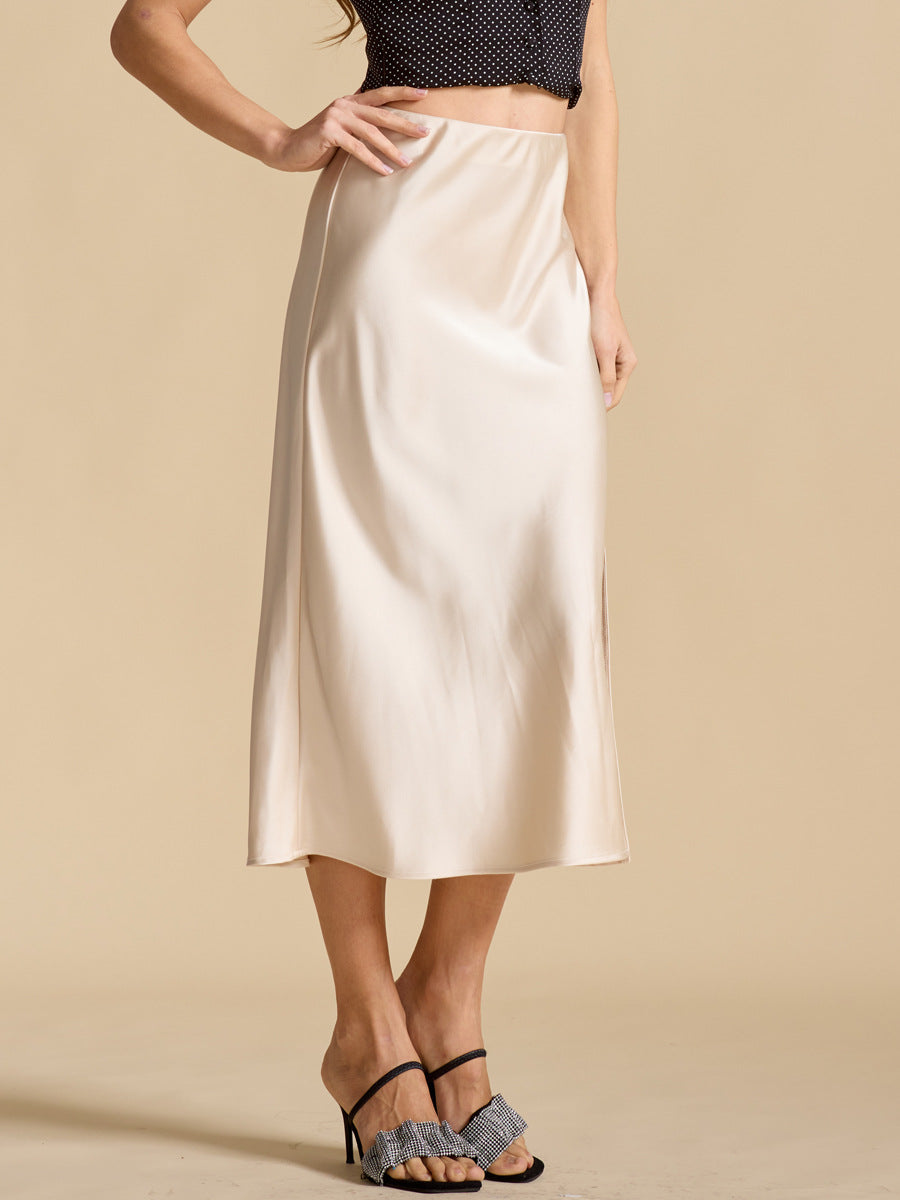 W&W Mode | Faltiger Split Pu Lederrock Für Frauen