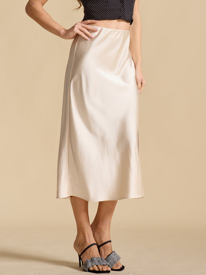 W&W Mode | Faltiger Split Pu Lederrock Für Frauen