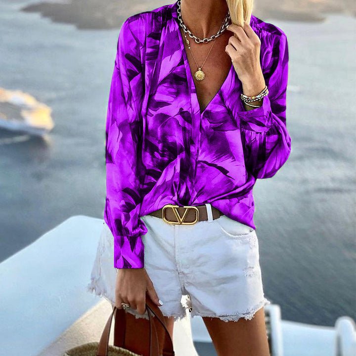 Damen Bluse mit floralem Muster und eleganter Schnittführung W&W Mode