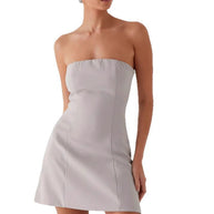 Damen Strapless Minikleid mit figurbetontem Schnitt und elegantem Textilfinish WW