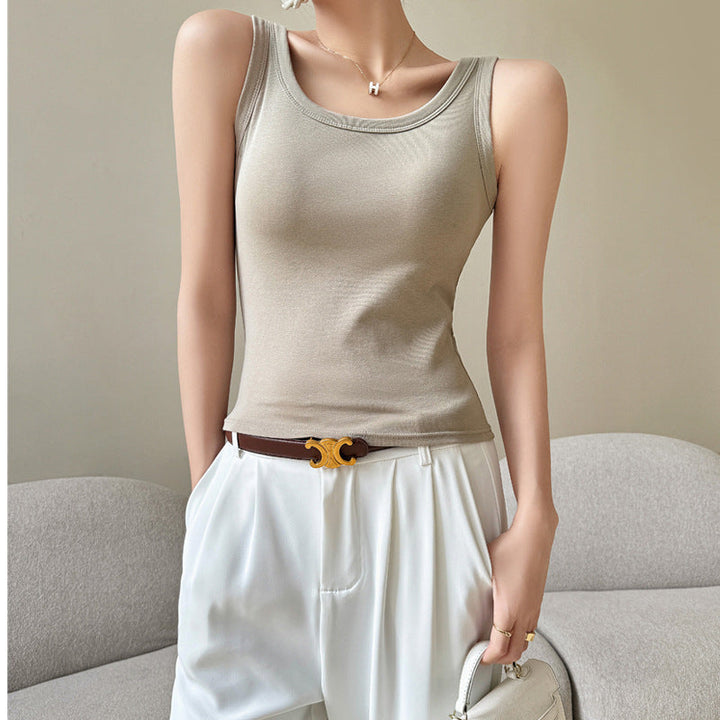 Damen ärmelloses Top mit figurschmeichelndem Schnitt und hochwertiger Textur W&W Mode