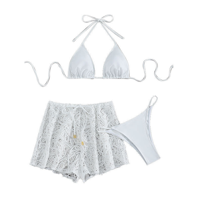 Damen Bikini-Hüftrock mit schlanker Passform und floralen Details WW