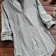 Damen Karierte Hemdbluse aus hochwertigem Baumwollmix mit komfortabler Passform WW