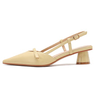 Damen Spitzeschuh Slingback-Absätze mit transparentem klobigen Blockabsatz WW