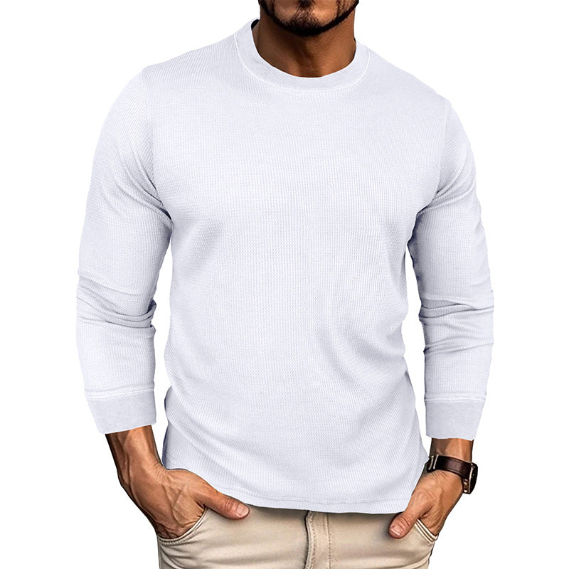 Herren Langarm-T-Shirt mit strukturiertem Design und bequemem Rundhalsausschnitt WW