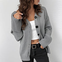 Damen Strickjacke mit attraktiven Struktur-Details und Knopfverschluss WW