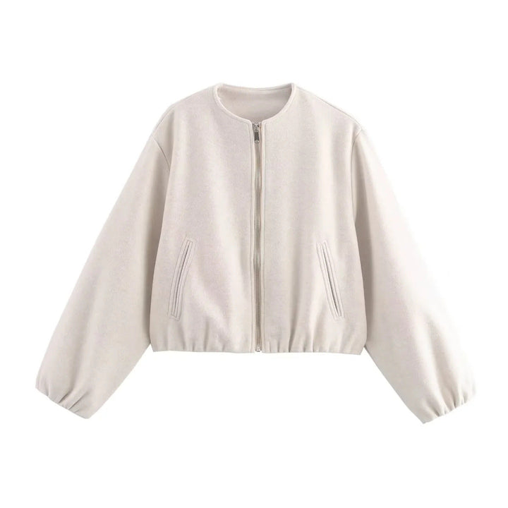 Damen lockere Blousonjacke aus weichem Material W&W Mode