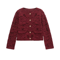Damen Strickjacke aus feiner Spitze mit dekorativen Knopfdetails und eleganter Silhouette WW