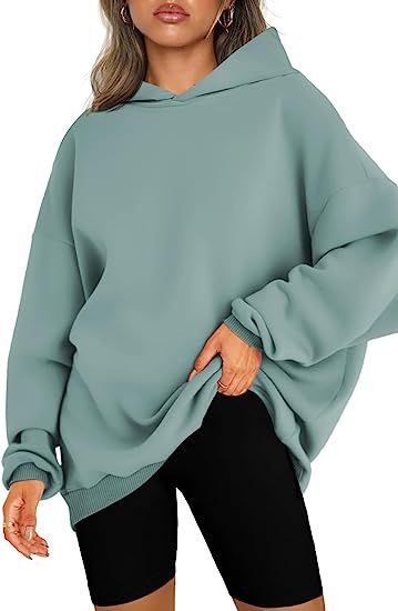 Damen oversized Kapuzenpullover mit seitlichen Schlitzen W&W Mode
