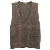 Damen Strickweste mit tiefem V-Ausschnitt und praktischen Taschen WW 1759203291