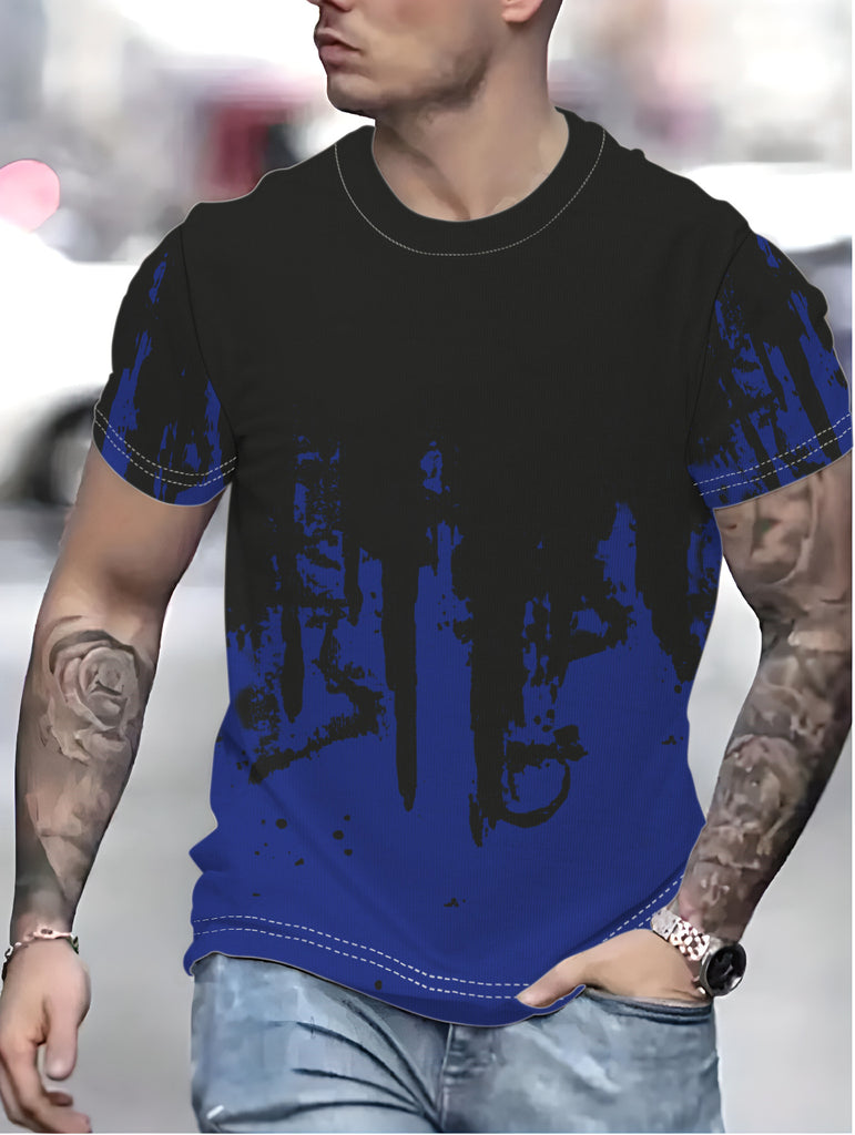 Herren T-Shirt mit kreativem Farbverlauf und einzigartigem Graffiti-Design WW