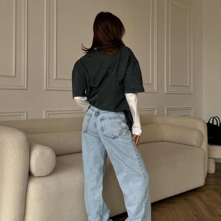 Damen bequemes Oversized T-Shirt mit lässigem Schnitt und einzigartigem Finish WW