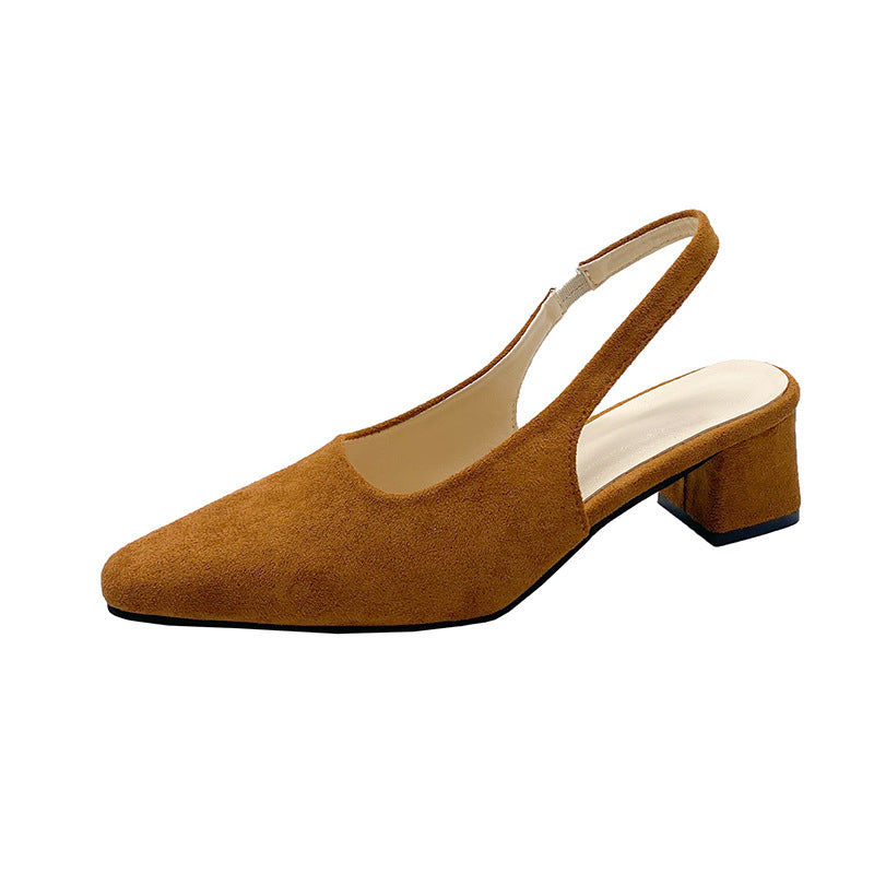 Damen Elegante Slingback Blockabsatz Mules WW