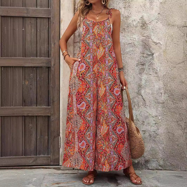 Damen Bequemes Maxikleid mit auffälligem Muster WW
