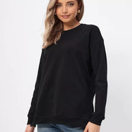 Damen bequemer Sweatshirt mit seitlichen Schlitzen WW