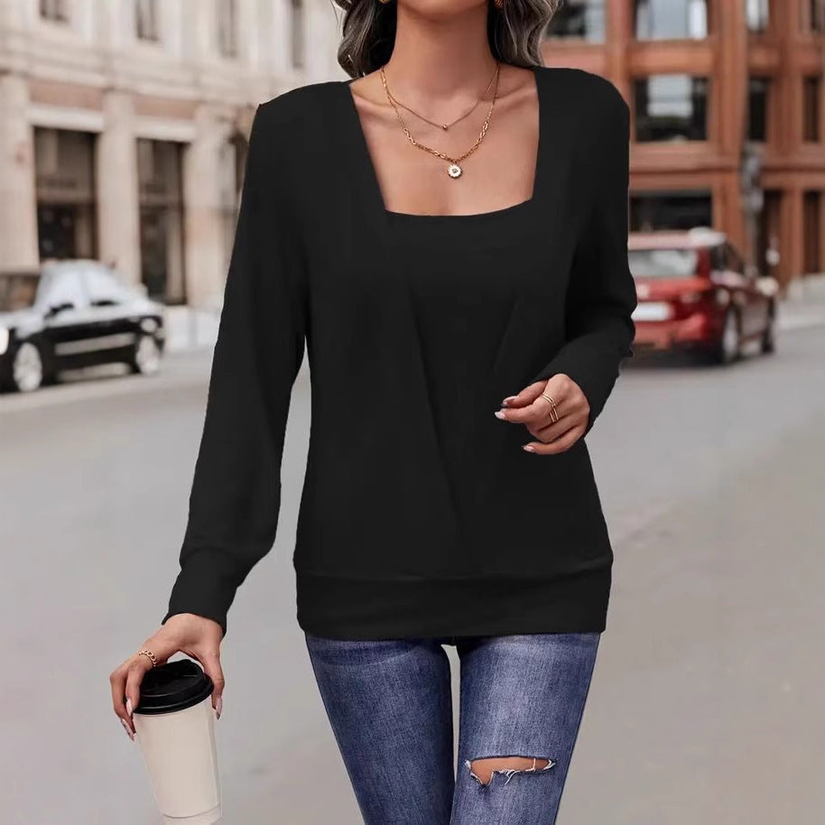 Damen eleganter Pullover mit V-Ausschnitt und schickem Details W&W Mode
