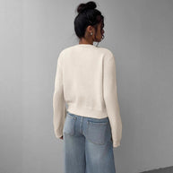 Damen Strickjacke mit Rundhalsausschnitt und Knopfleiste WW