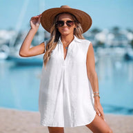 Damen Strandkleid mit leichter, luftiger Baumwolle WW