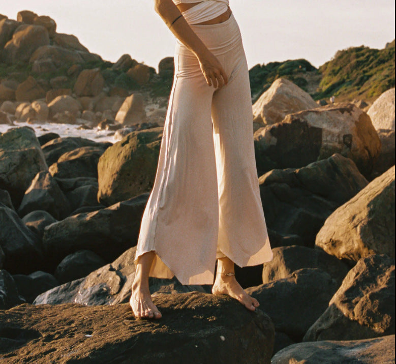 Damen Weite Jersey-Hose mit seitlichen Taschen und elastischem Bund WW