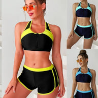 Damen Sportliches Bikini-Set mit hochfunktionalem Oberteil und Shorts WW