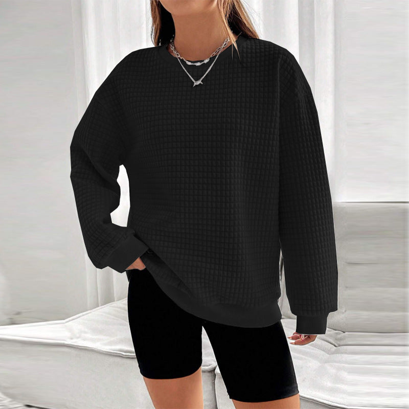 Damen bequemer Oversized Pullover mit strukturiertem Design WW