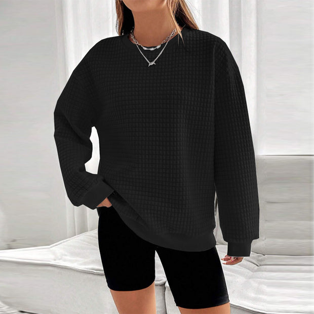 Damen bequemer Oversized Pullover mit strukturiertem Design WW