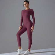 Damen Sport-Set mit langem Ärmel und Leggings WW