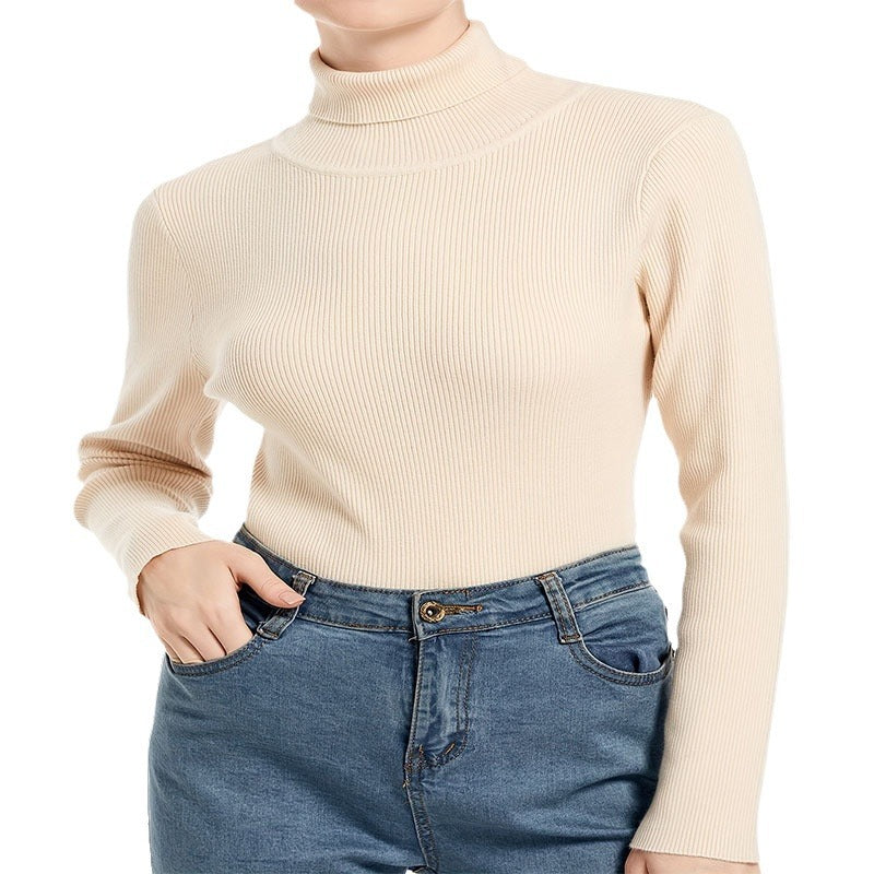 Damen Rollkragenpullover mit feiner Rippstruktur WW