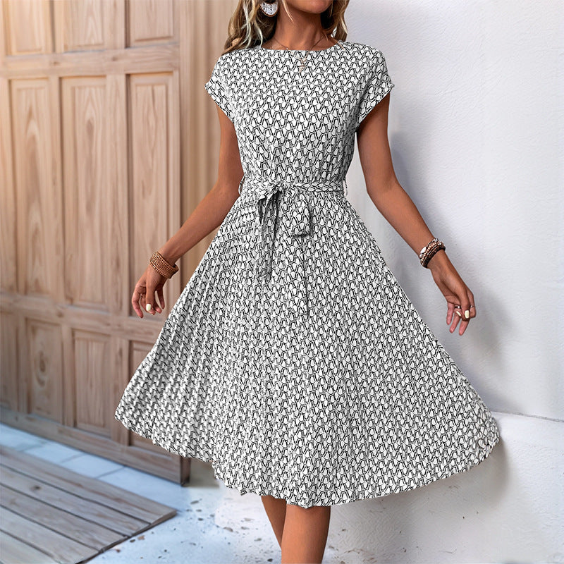 Damen Midikleid mit asymmetrischem Schnitt und modischem Bindegürtel W&W Mode