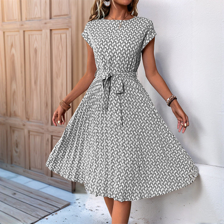 Damen Midikleid mit asymmetrischem Schnitt und modischem Bindegürtel W&W Mode