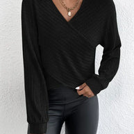 WW | V-Ausschnitt-Crossover-Pullover Für Mühelosen Stil Für Frauen