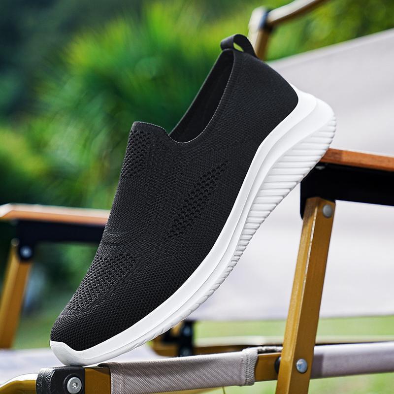 Herren Leichte Slip-On Sport Sneakers mit Atmungsaktivem Strickdesign WW