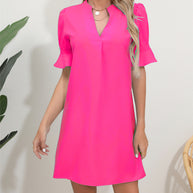 Damen stilvolles Kurzarm Kleid WW