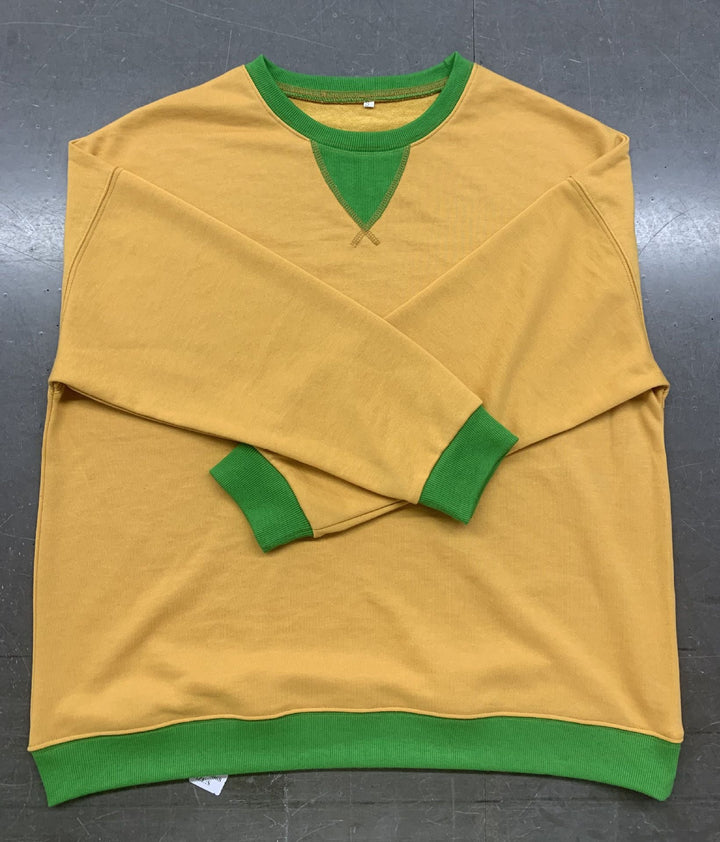 Damen lässiges Sweatshirt mit V-Ausschnitt und Kontrastbündchen W&W Mode