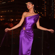 WW | Asymmetrisches Schulter-Abendkleid
