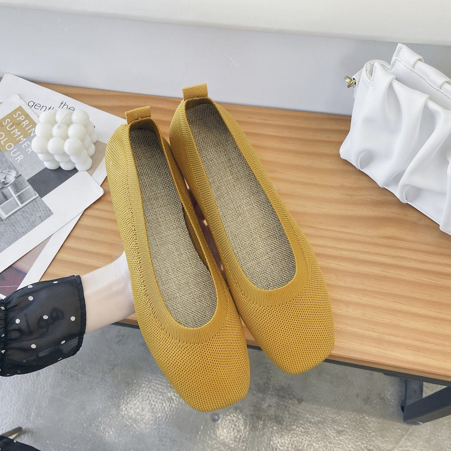 Damen atmungsaktive Ballerinas aus flexiblem Stoff WW