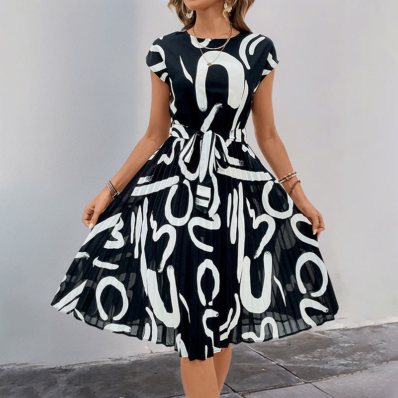 Damen Midikleid mit asymmetrischem Schnitt und modischem Bindegürtel WW