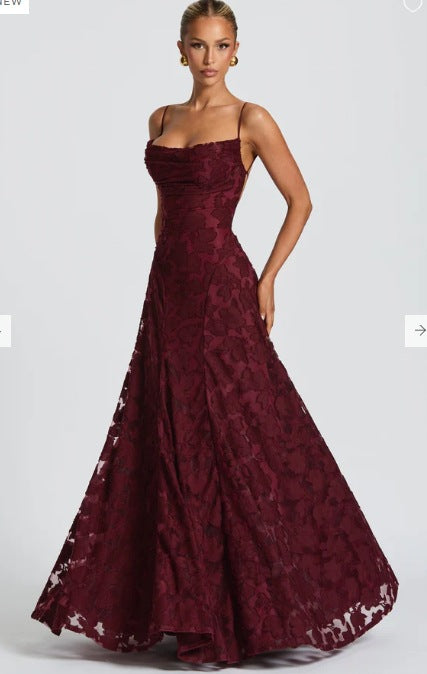 Damen Elegante Spitze A-Linie Abendkleid WW