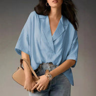Damen lässige Seidenbluse mit schickem Schnitt WW