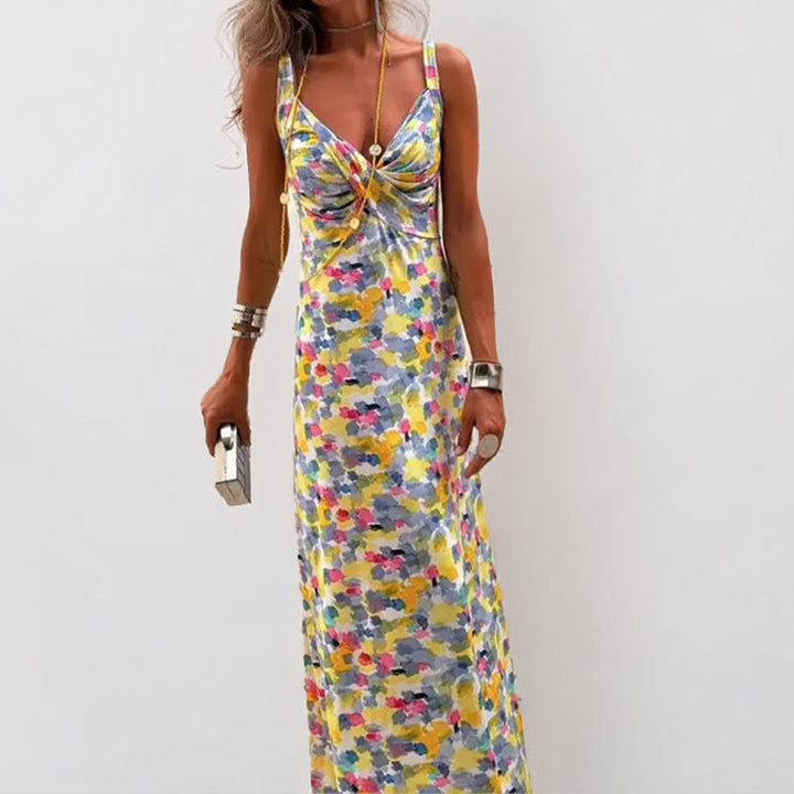 Damen Maxikleid mit kunstvollem Wickeldesign und floralem Muster W&W Mode