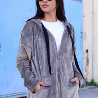Damen bequeme und stilvolle Kapuzenjacke WW