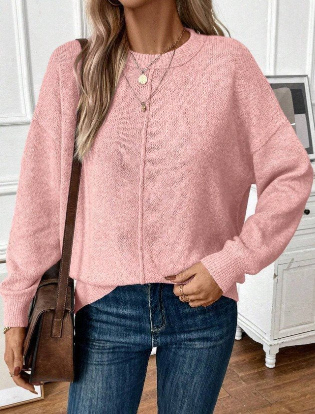 Damen Bequemer und stilvoller Oversized Pullover mit langen Ärmeln WW