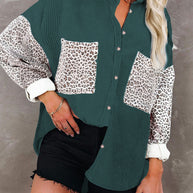 Damen Trendige Kordjacke mit Leo-Details WW