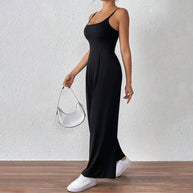 Damen legerer Jumpsuit mit schmalen Spaghetti-Trägern und fließendem Schnitt W&W