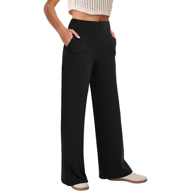 Damen bequeme Freizeithose mit seitlichen Taschen und elastischem Bund WW