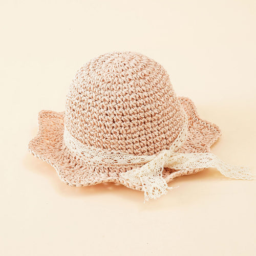 Damen Strohhut mit breiter Krempe und dekorativem Schleifenband WW